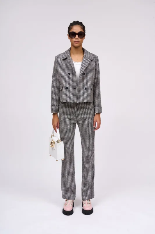 Pantalon droit en jacquard floral sold by Paul & Joe