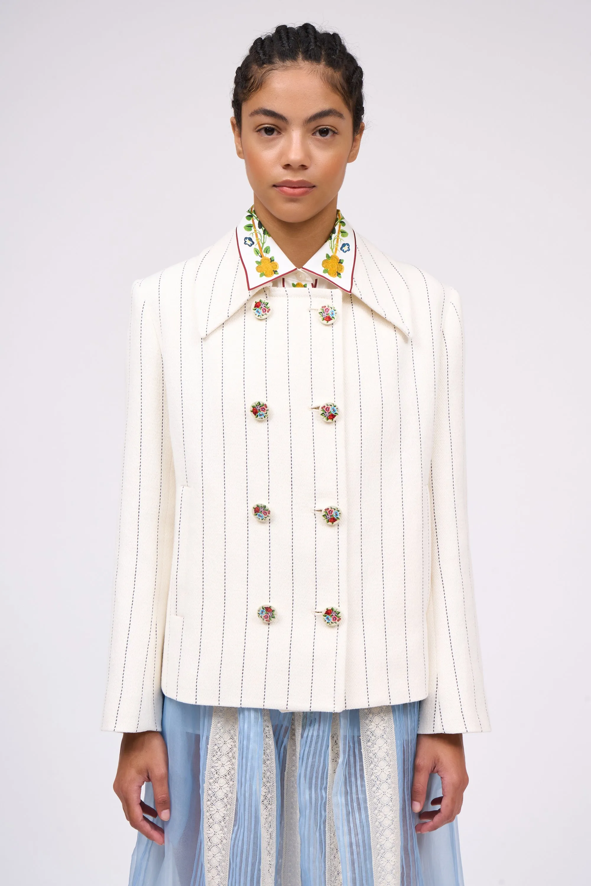 Veste en drill de coton et lin rayé sold by Paul & Joe