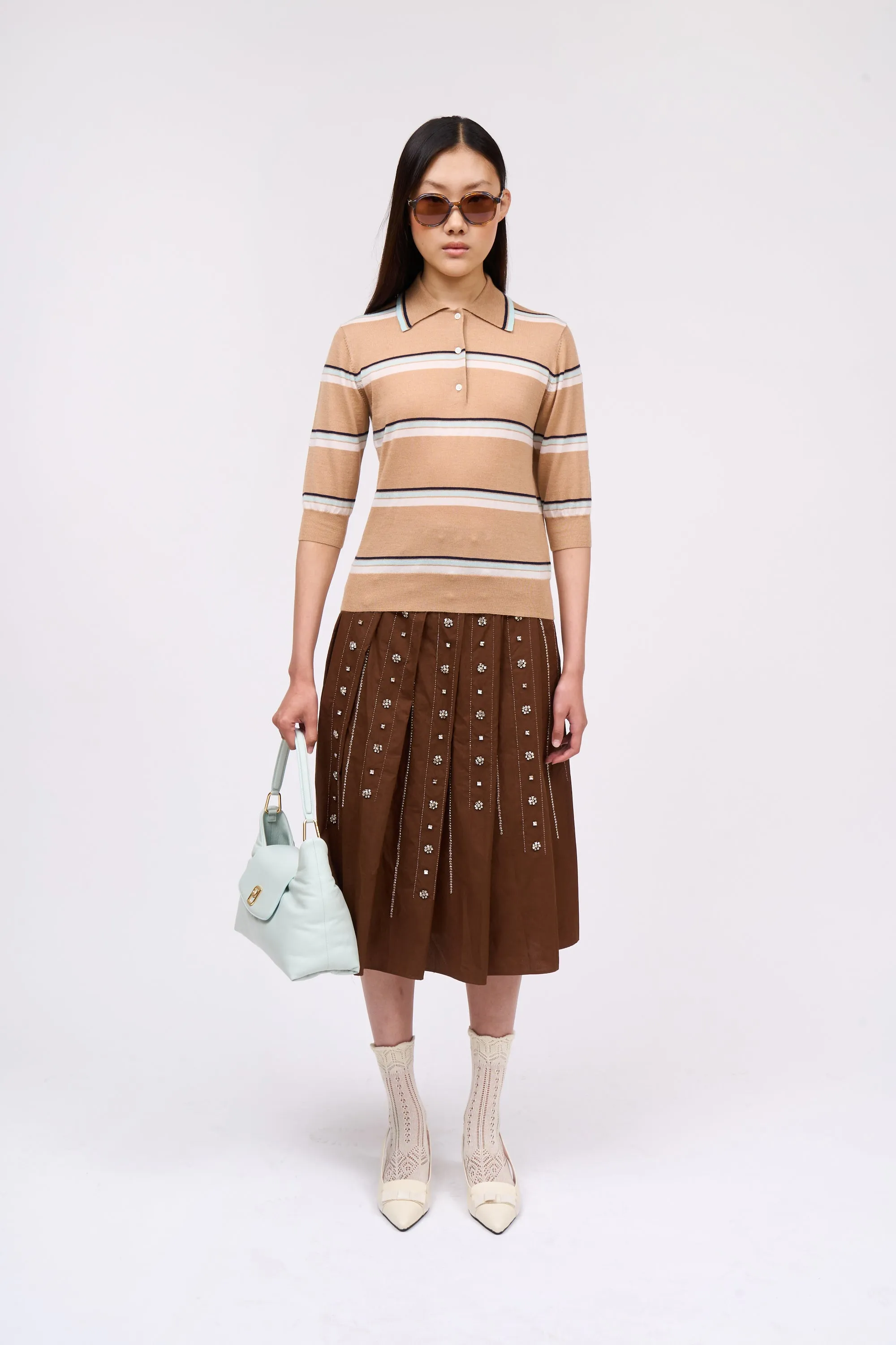 Polo en maille merinos à rayures tricolore sold by Paul & Joe product image thumbnail 5