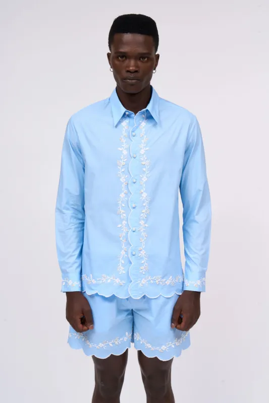 Chemise manches longues en popeline de coton brodée à la main sold by Paul & Joe