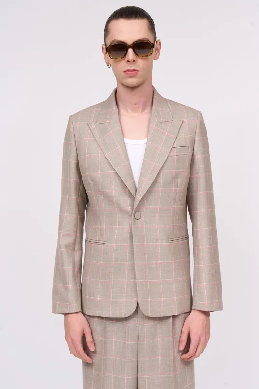 Veste à carreaux en laine et soie sold by Paul & Joe