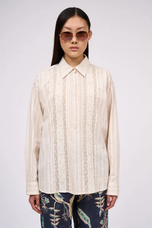 Chemise en jacquard de coton rebrodé à la main sold by Paul & Joe