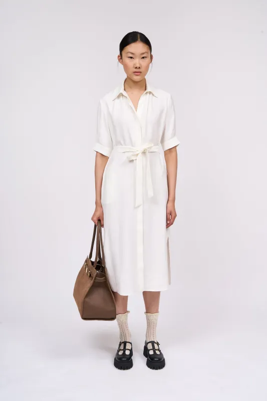 Lace Midi Dress with Jewel Button | Parallel