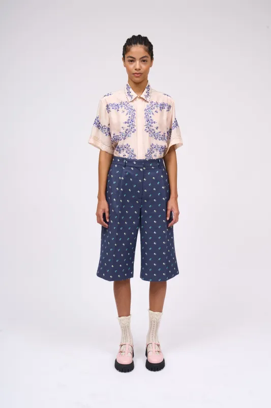 Bermuda à pinces en denim jacquard sold by Paul & Joe