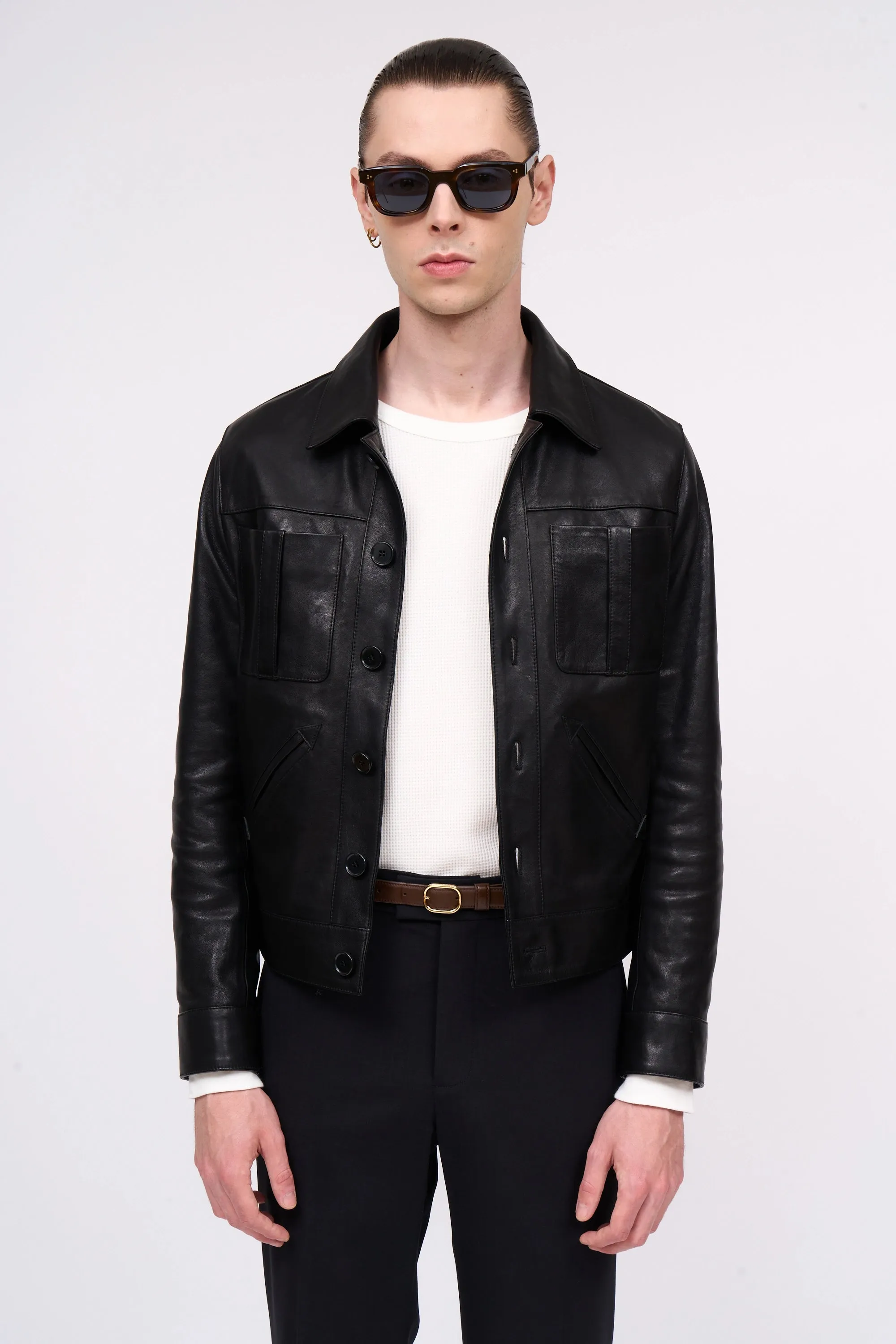 Veste en cuir manches longues sold by Paul & Joe