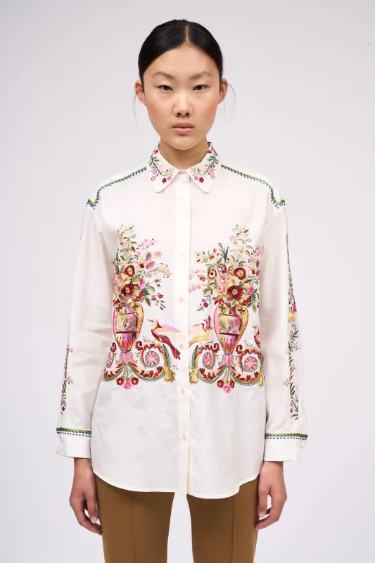 Chemise ample brodée à la main de motifs floraux sold by Paul & Joe