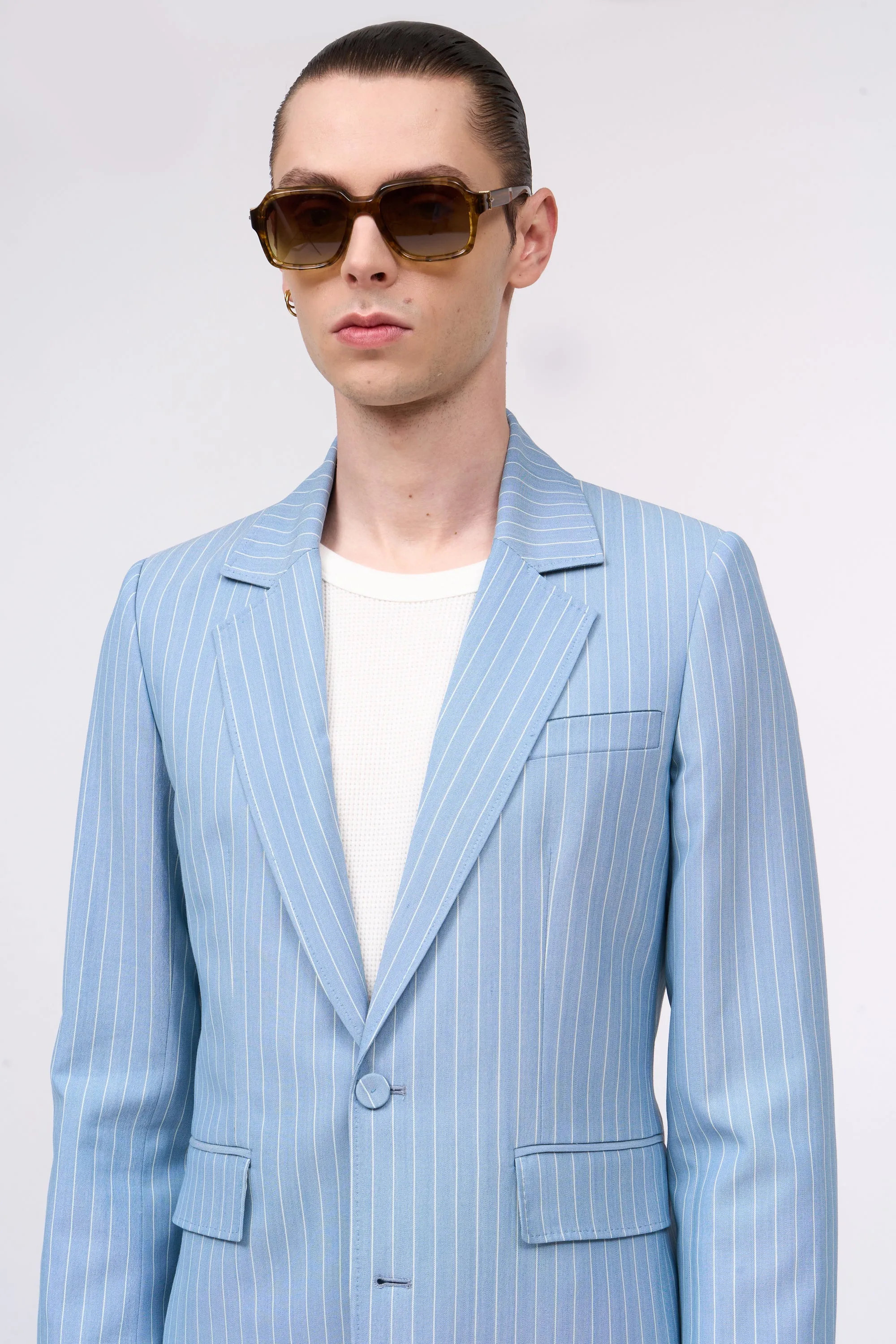 Veste à rayures en laine mélangée à simple croisure sold by Paul & Joe