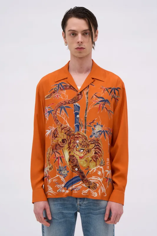 Chemise en crêpe de viscose imprimée japonais original inspiration ère Edo sold by Paul & Joe