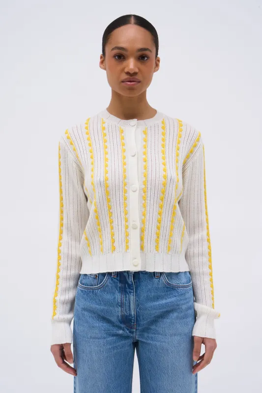 Cardigan en laine mérinos brodé à la main sold by Paul & Joe