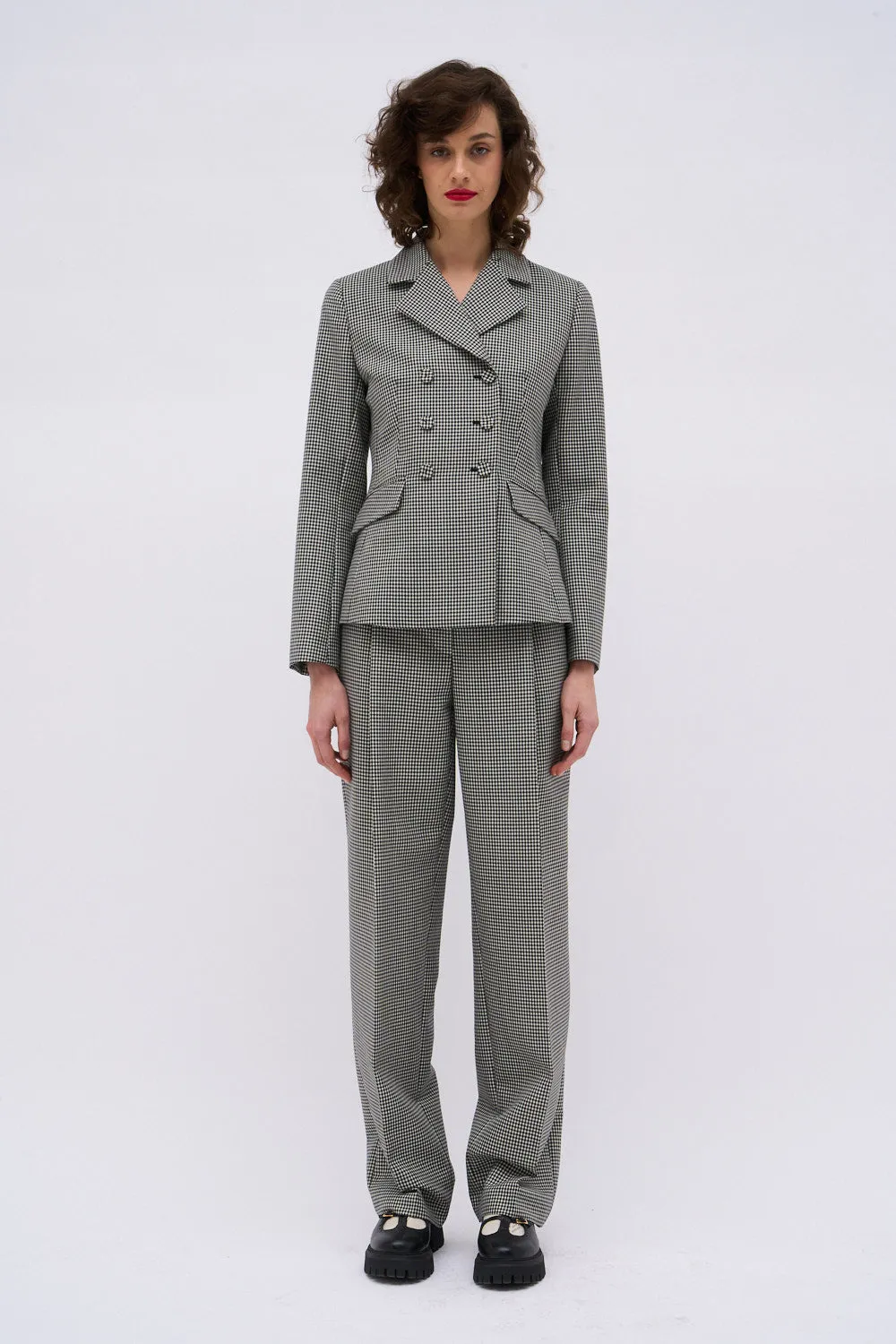 Veste en mohair mélangé en vichy noir et blanc sold by Paul & Joe product image thumbnail 2