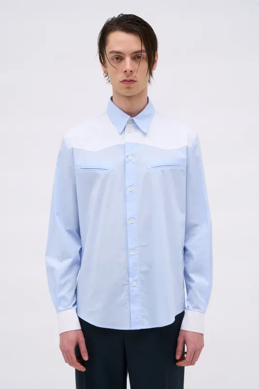 Chemise en popeline de coton double retors bicolore sold by Paul & Joe