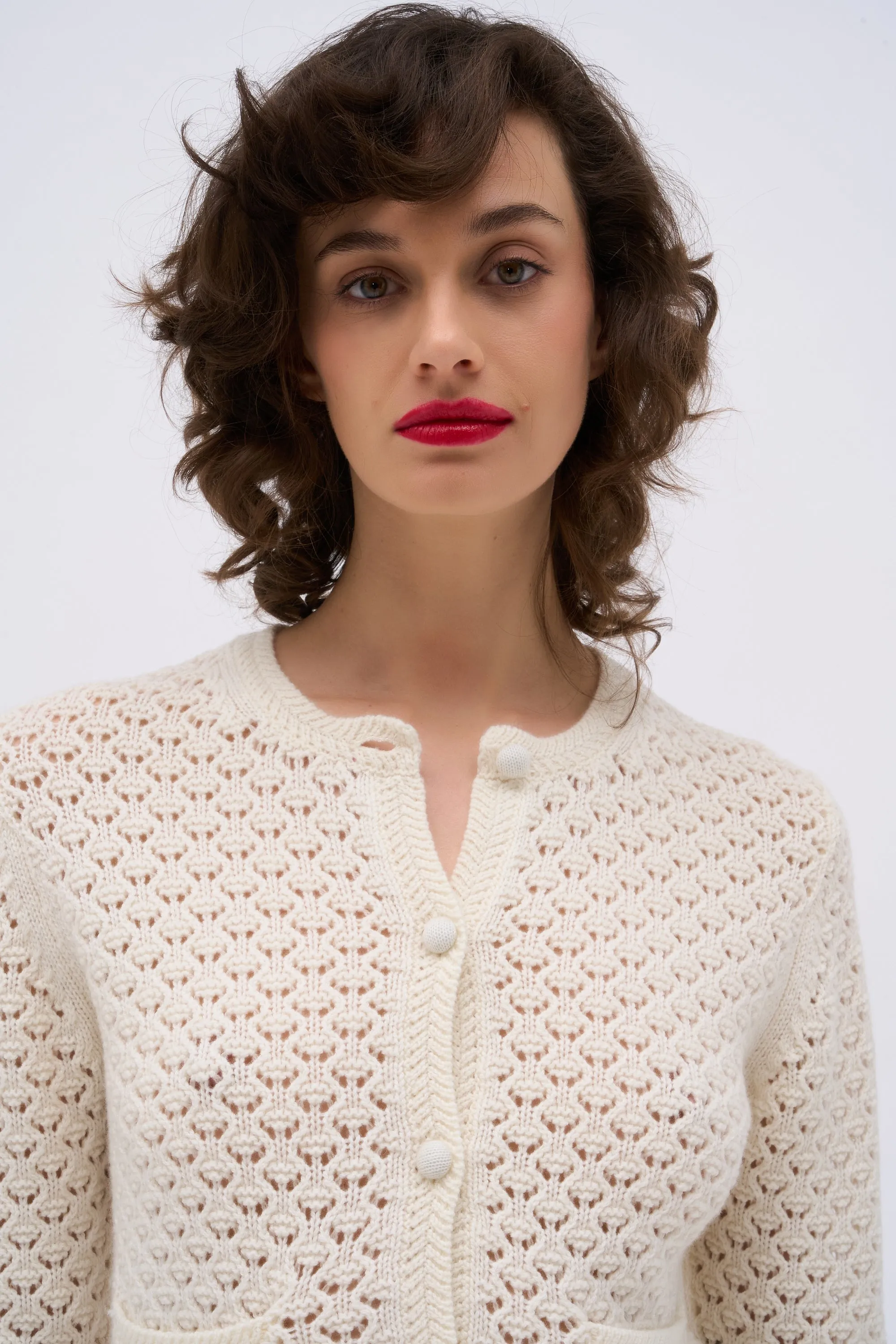 Cardigan en cachemire mélangé crocheté sold by Paul & Joe product image thumbnail 5