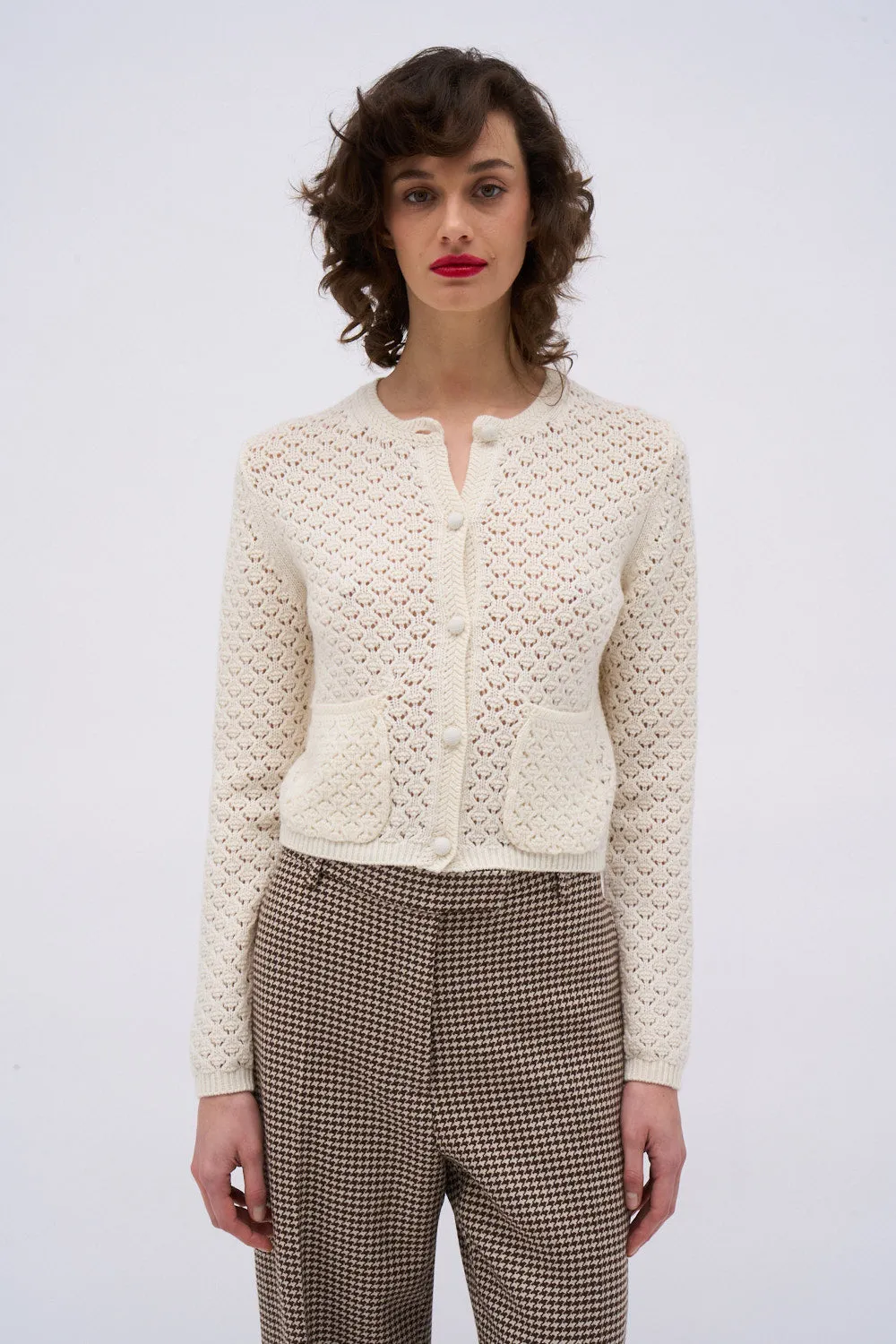 Cardigan en cachemire mélangé crocheté sold by Paul & Joe product image thumbnail 2