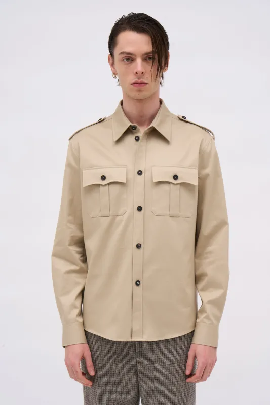 Chemise en gabardine de coton coupe droite sold by Paul & Joe