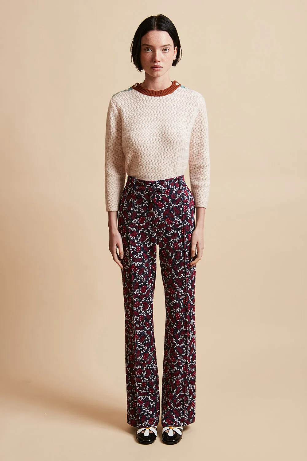 Pantalon en interlock jacquard à motif floral all over sold by Paul & Joe product image thumbnail 2