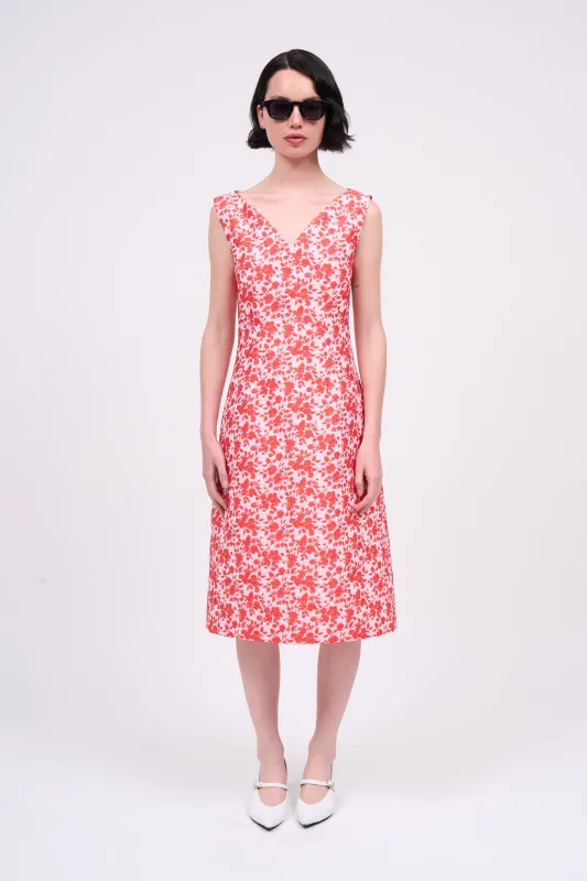 Robe cintrée longueur midi en jacquard 3D motif cerisier en fleurs sold by Paul & Joe