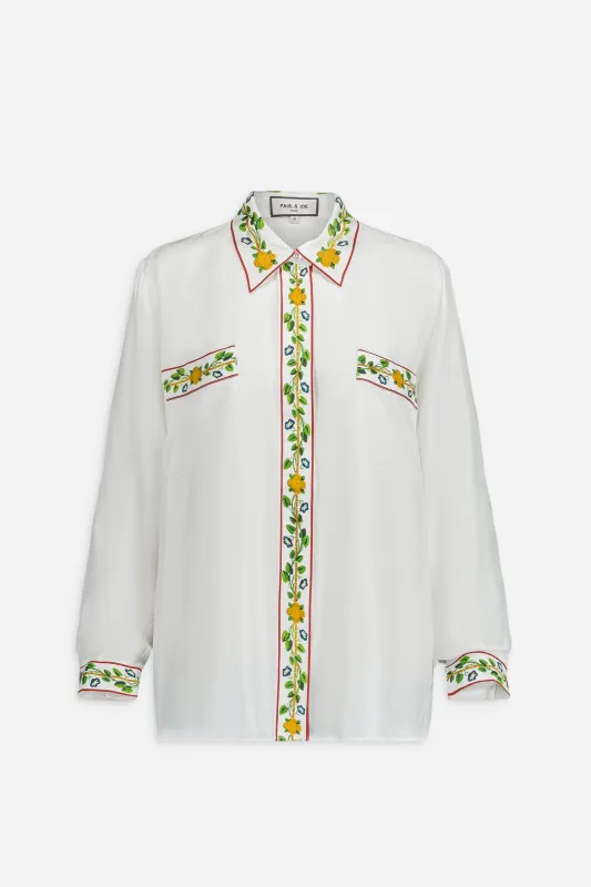 Chemise droite en twill de soie imprimé made by Paul & Joe