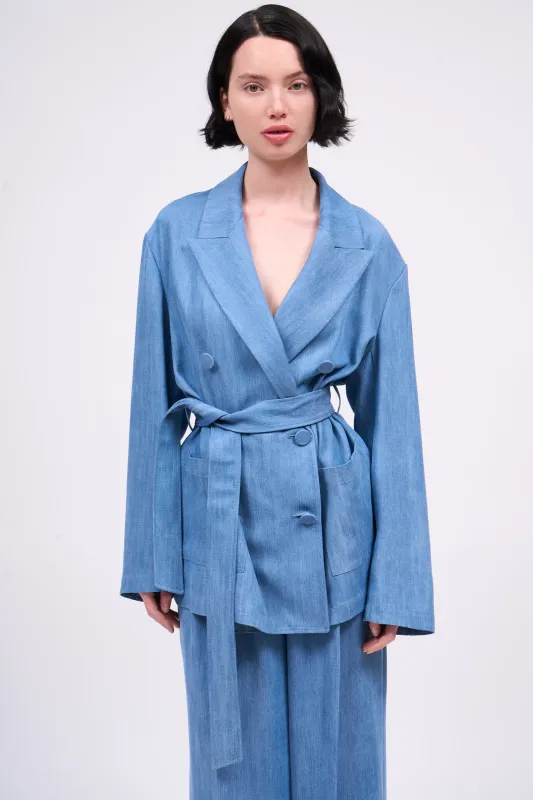 Veste fluide longue en tencel denim made by Paul & Joe
