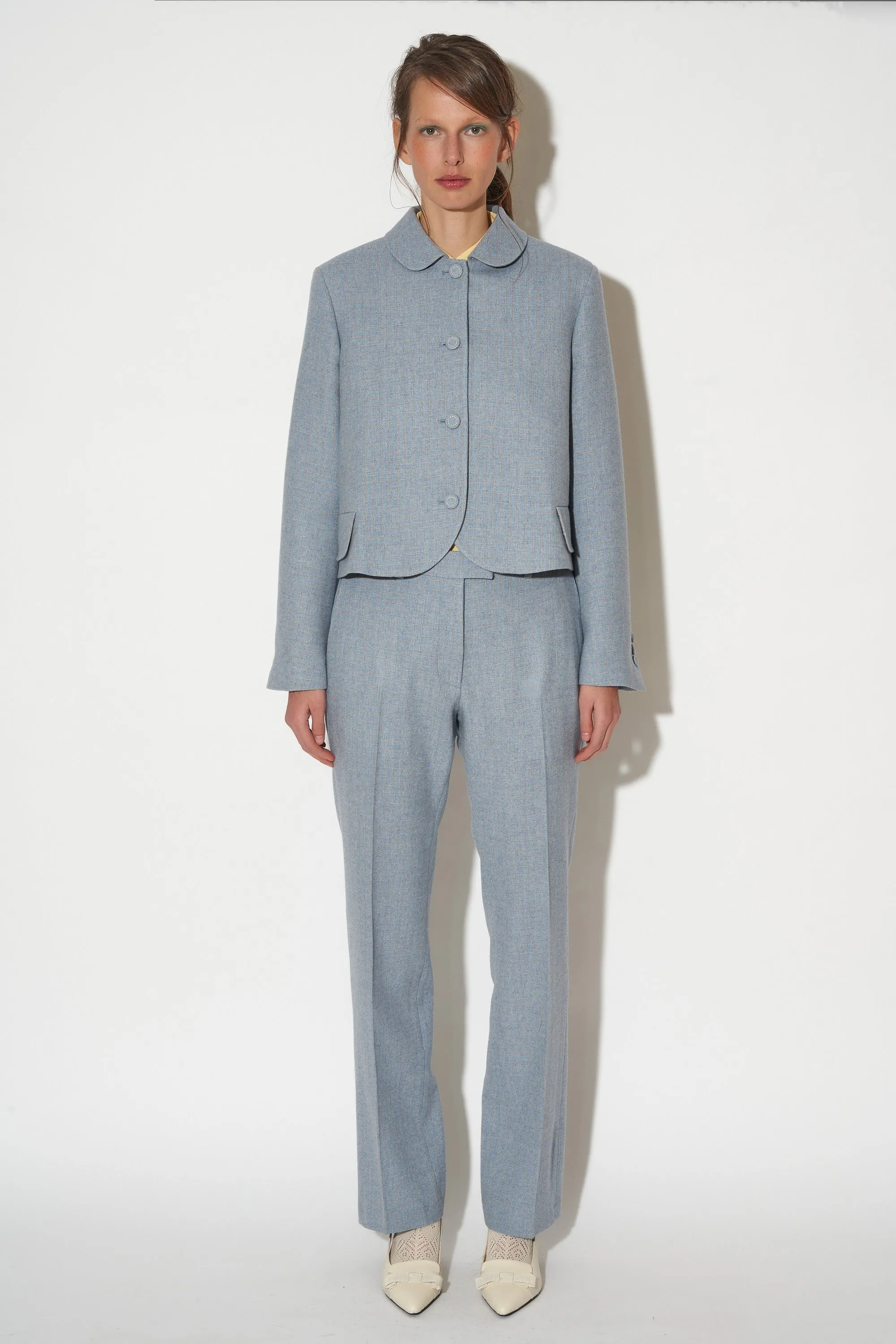 Pantalon droit en lainage à carreaux sold by Paul & Joe