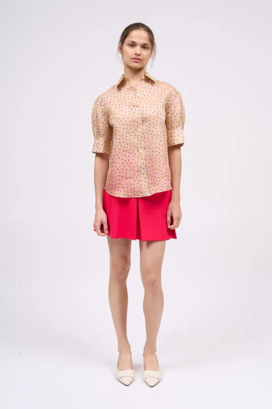 Chemise manche courte en organza de soie imprimée sold by Paul & Joe