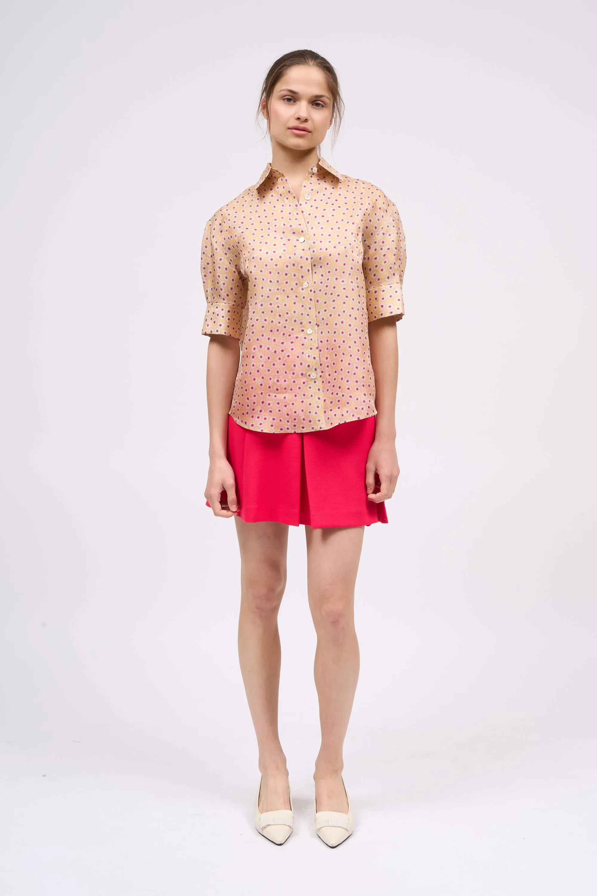 Chemise manche courte en organza de soie imprimée sold by Paul & Joe