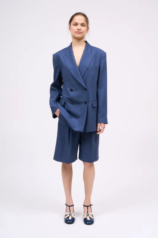 Bermuda coupe large en laine vierge et soie panama sold by Paul & Joe