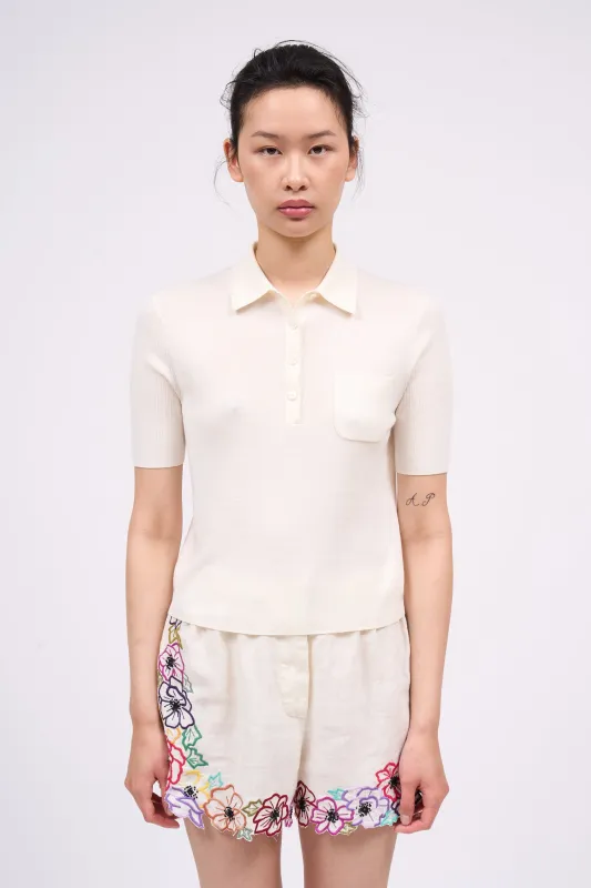 Polo manche courte en laine merino made by Paul & Joe
