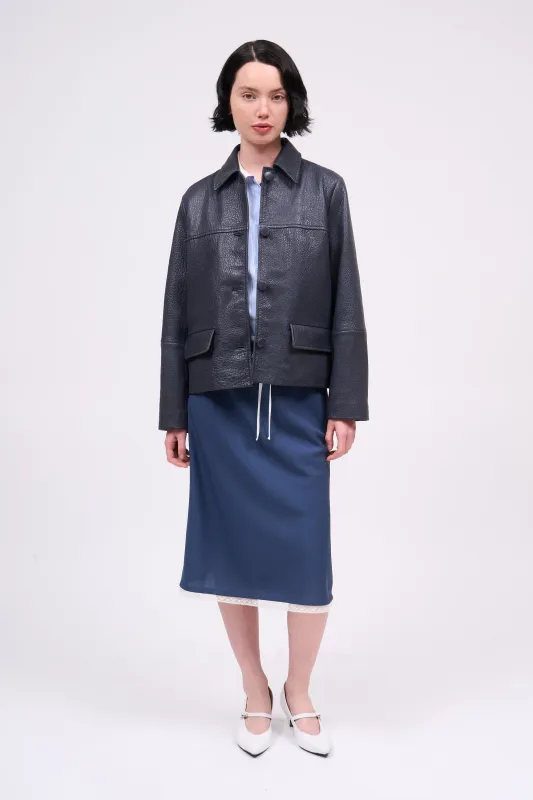 Veste en cuir d'agneau bubble made by Paul & Joe