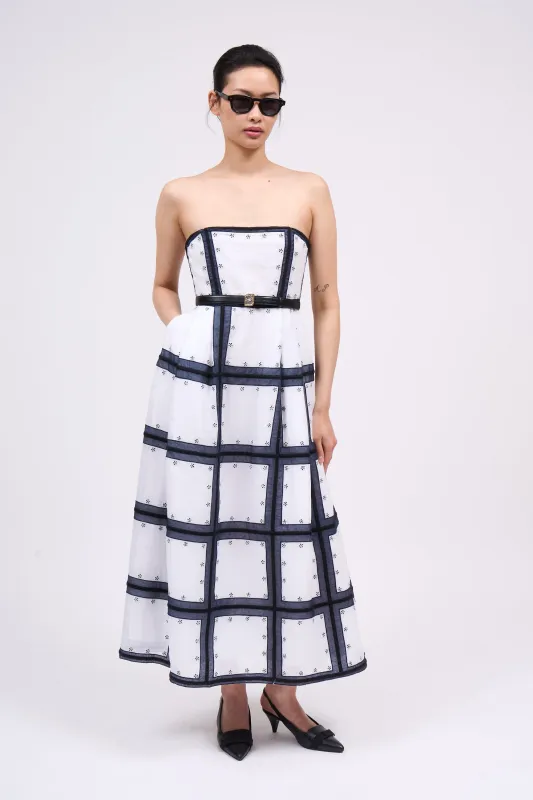 Robe bustier brodée sur du coton made by Paul & Joe