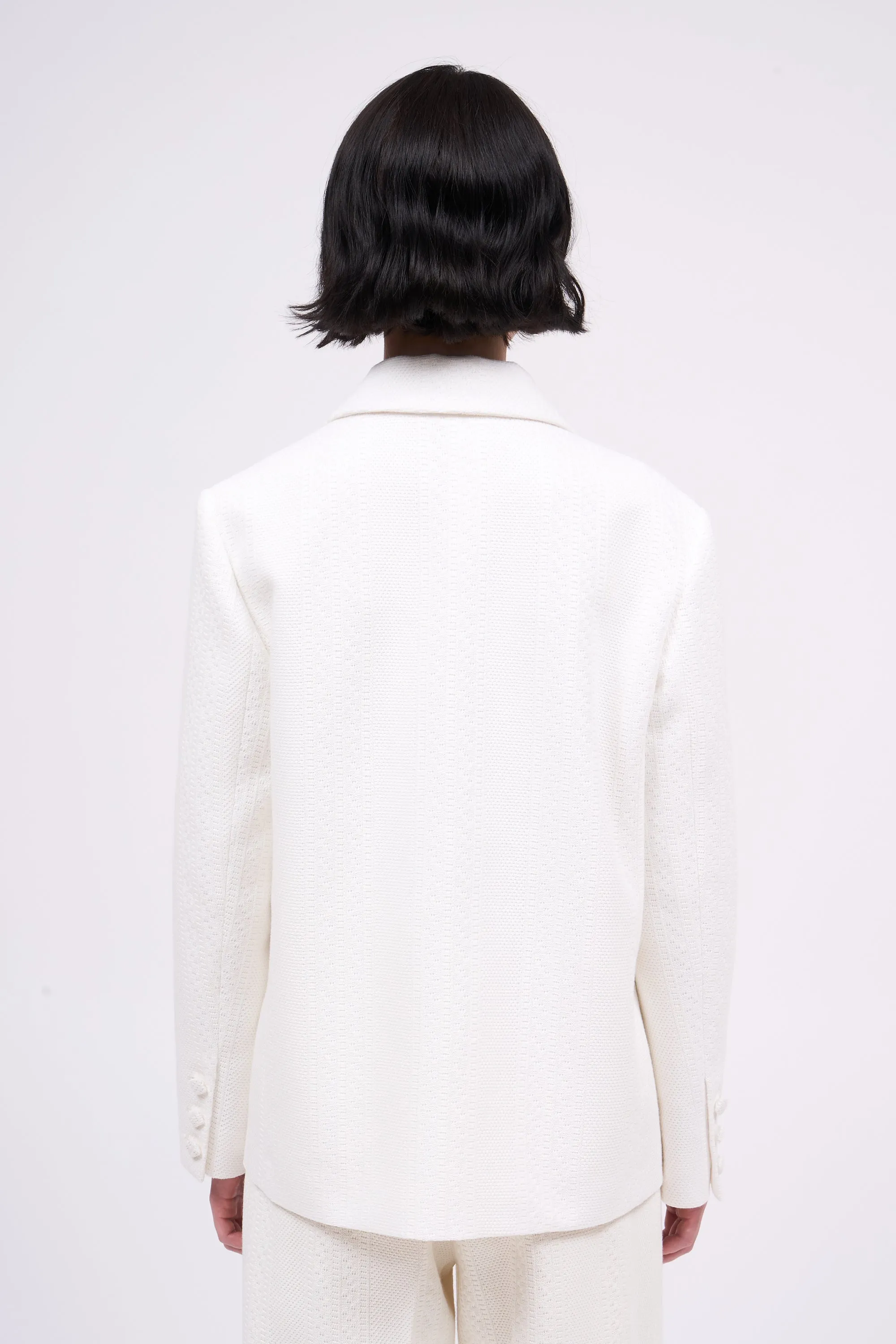 Veste tailleur longue en maille de coton avec pointelle sold by Paul & Joe product image thumbnail 5