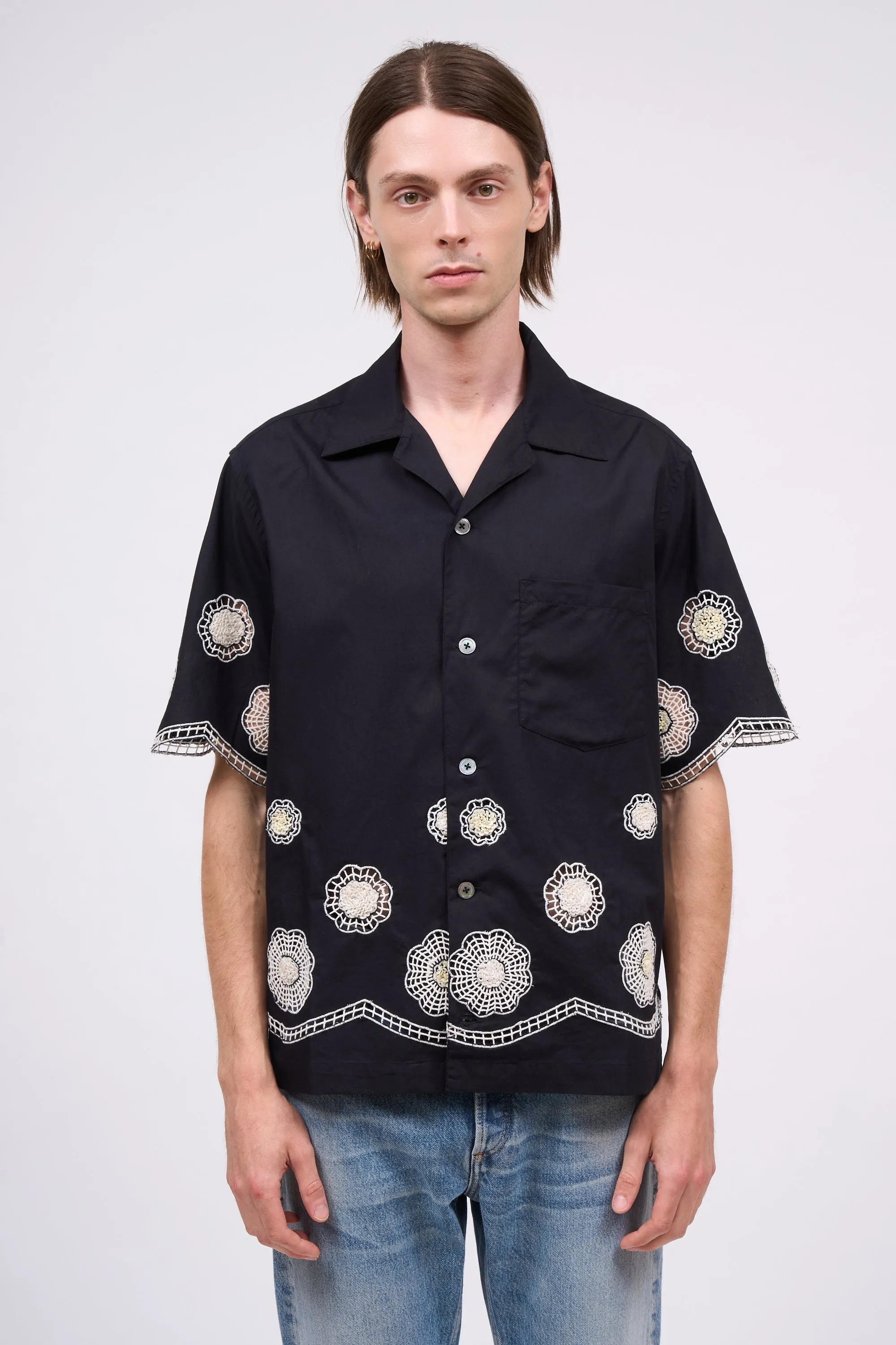 Chemise à manches courtes en coton brodé à la main sold by Paul & Joe