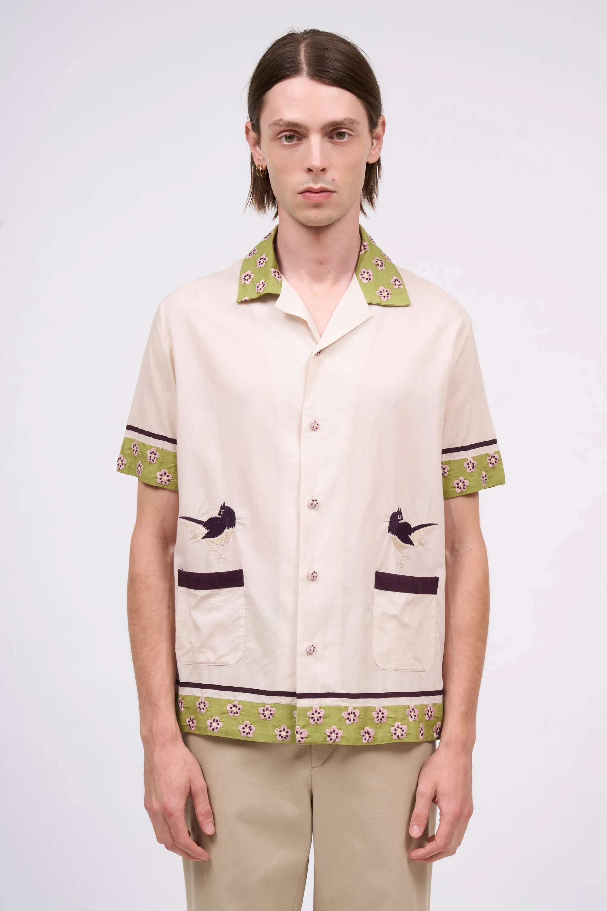 Chemise à manches courtes en coton brodé sold by Paul & Joe