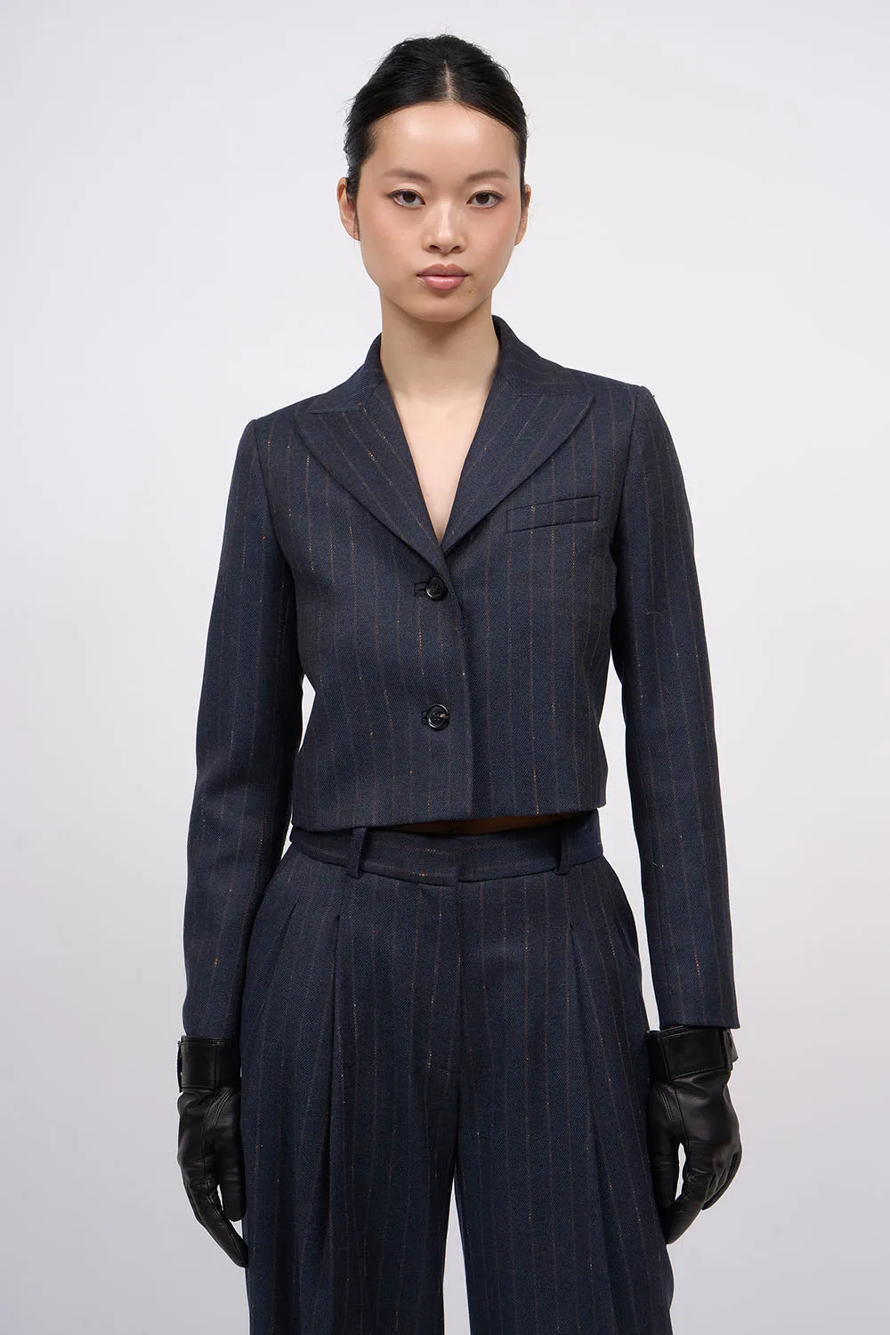Veste courte en twill de laine rayé sold by Paul & Joe