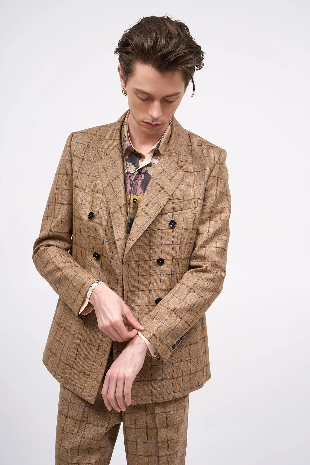 Veste ajustée en tweed de laine à carreaux sold by Paul & Joe product image thumbnail 3