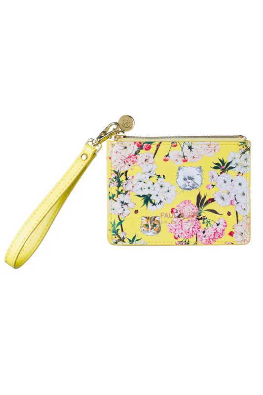 Porte-cartes jaune imprimé fleurs et Gipsy sold by Paul & Joe