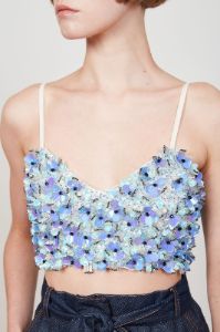 Brassière en organza de soie brodée de fleurs sold by Paul & Joe