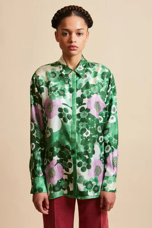 Chemise en twill de soie à motif floral sold by Paul & Joe