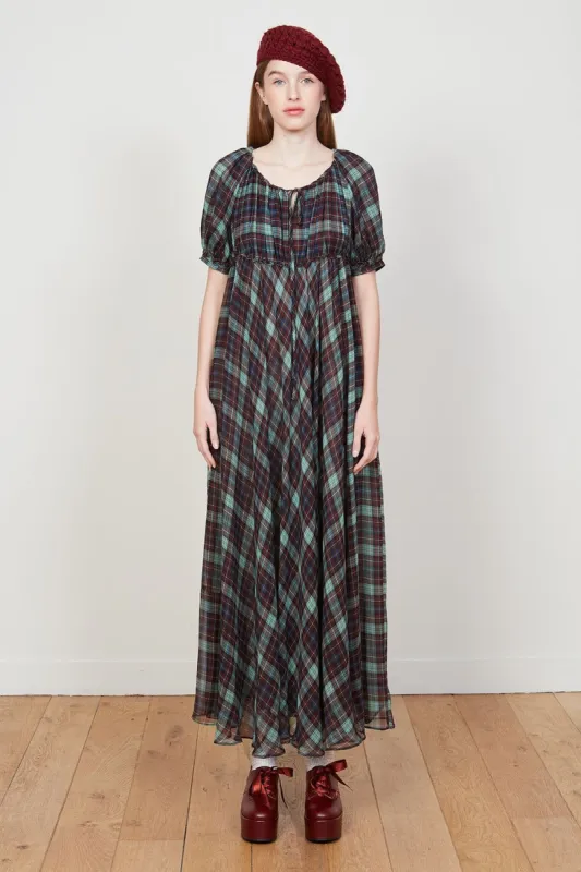 Robe longue en soie à carreaux sold by Paul & Joe