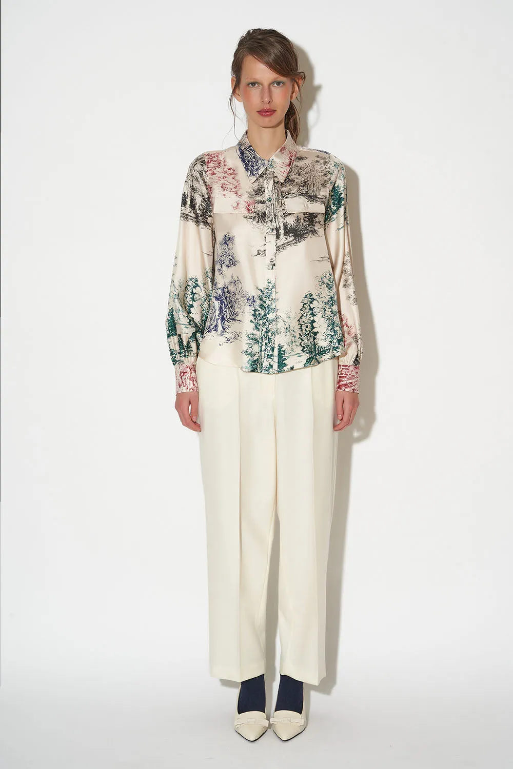 Pantalon en twill de flanelle coupe carotte sold by Paul & Joe product image thumbnail 2