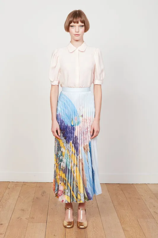 Jupe fluide en twill plissée soleil sold by Paul & Joe