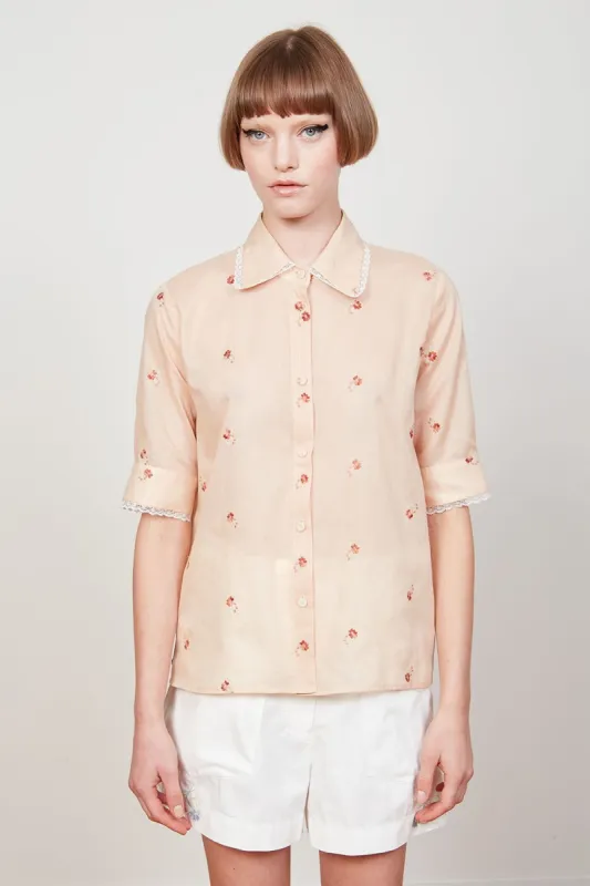 Chemise en mousseline de coton brodée en France sold by Paul & Joe