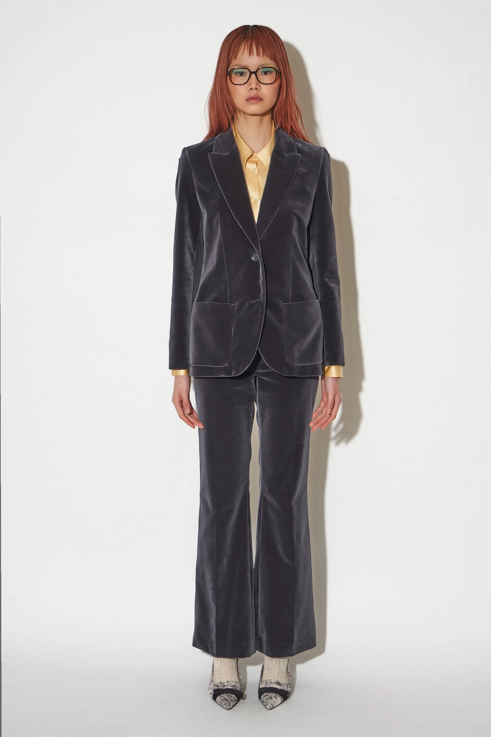 Pantalon coupe droite légèrement évasé en velours de coton lisse sold by Paul & Joe