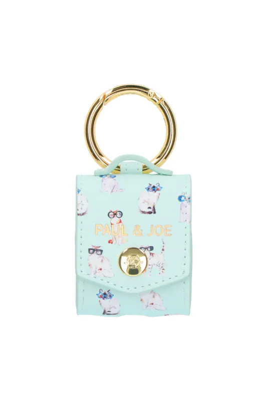 Etui Airpods menthe à motif chat à lunettes sold by Paul & Joe