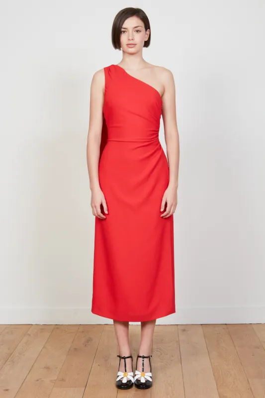 Robe longue unie en crepe envers satin sold by Paul & Joe