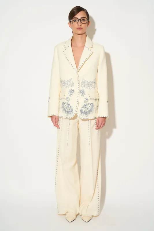 Pantalon en laine vierge à imprimé exclusif sold by Paul & Joe