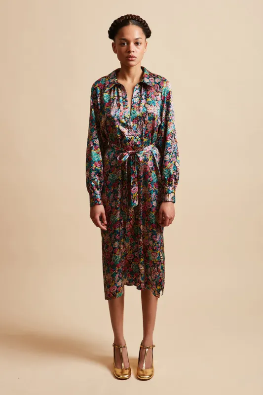 Robe polo longueur midi en satin de soie sold by Paul & Joe