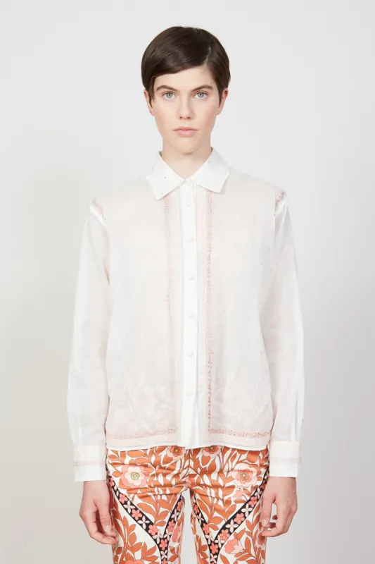Chemise brodée en organza de coton sold by Paul & Joe