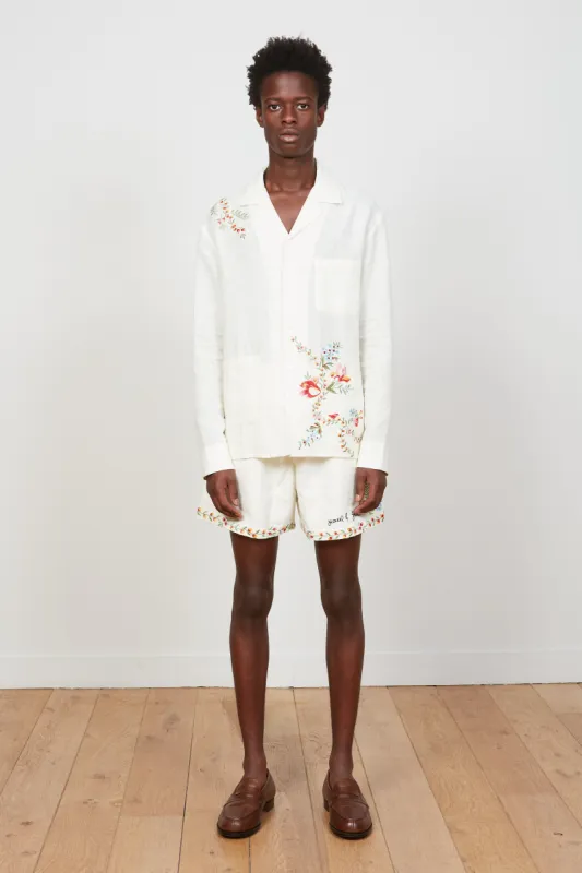 Chemise en lin brodée de motifs floraux sold by Paul & Joe