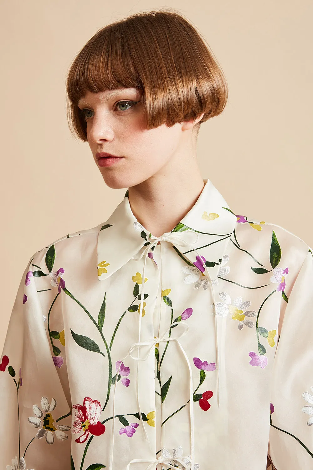 Blouse en organza de soie imprimé floral sold by Paul & Joe product image thumbnail 4