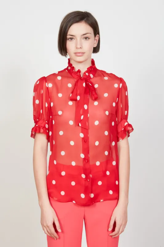 Blouse à pois en mousseline de soie sold by Paul & Joe